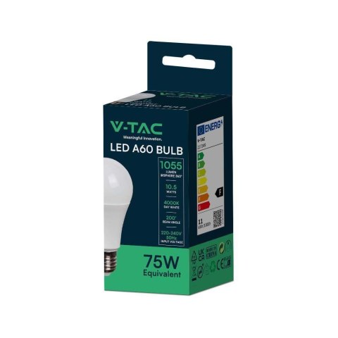 Żarówka LED V-TAC 10,5W E27 A60 VT-2112-N 4000K 1055lm 2 lata Gwarancji Żarówka LED V-TAC 10,5W E27 A60 VT-2112-N 4000K 1055lm 2 lata Gwarancji