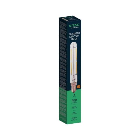Żarówka LED V-TAC 4W E14 T20 20x135mm Filament VT-2204 3000K 400lm Żarówka LED V-TAC 4W E14 T20 20x135mm Filament VT-2204 3000K 400lm