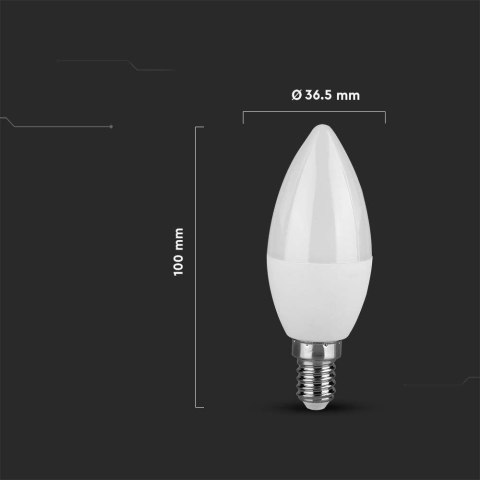Żarówka LED V-TAC SAMSUNG CHIP 3,7W E14 Świeczka VT-1850 6500K 320lm 5 Lat Gwarancji Żarówka LED V-TAC SAMSUNG CHIP 3,7W E14 Świeczka VT-1850 6500K 320lm 5 Lat Gwarancji