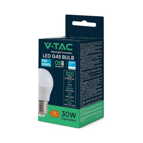 Żarówka LED V-TAC SAMSUNG CHIP 3,7W E27 Kulka G45 VT-1812 4000K 320lm 5 Lat Gwarancji Żarówka LED V-TAC SAMSUNG CHIP 3,7W E27 Kulka G45 VT-1812 4000K 320lm 5 Lat Gwarancji