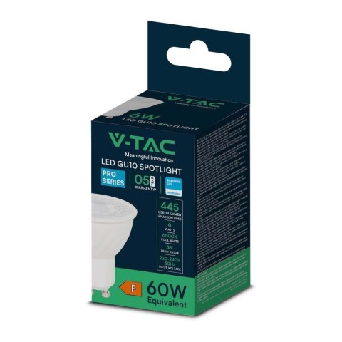 Żarówka LED V-TAC SAMSUNG CHIP 6W GU10 38st VT-277 6500K 445lm 5 Lat Gwarancji Żarówka LED V-TAC SAMSUNG CHIP 6W GU10 38st VT-277 6500K 445lm 5 Lat Gwarancji