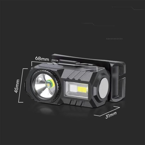 Latarka 3w1 czołowa rowerowa V-TAC 3W SMD ładowanie USB-C IP43 VT-9902 190lm 2 lata Gwarancji Latarka 3w1 czołowa rowerowa V-TAC 3W SMD ładowanie USB-C IP43 VT-9902 190lm 2 lata Gwarancji