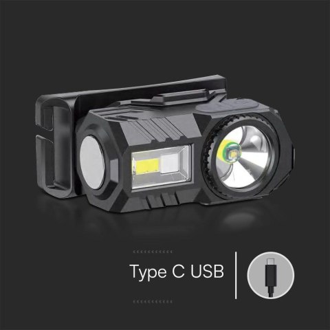 Latarka 3w1 czołowa rowerowa V-TAC 3W SMD ładowanie USB-C IP43 VT-9902 190lm 2 lata Gwarancji Latarka 3w1 czołowa rowerowa V-TAC 3W SMD ładowanie USB-C IP43 VT-9902 190lm 2 lata Gwarancji