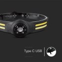 Latarka czołowa V-TAC 3W SMD 5W COB ładowanie USB-C IP43 VT-9901 470lm 2 lata Gwarancji