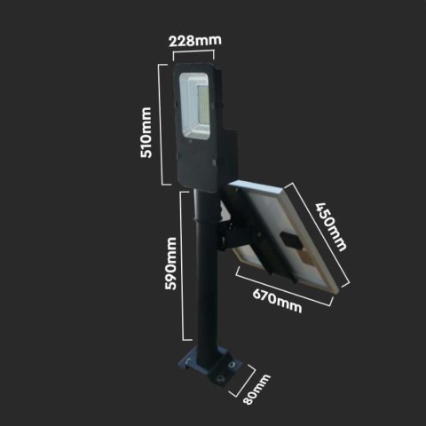 Naświetlacz Oprawa Uliczna Solarna V-TAC 50W LED IP65 VT-ST200 4000K 4000lm Naświetlacz Oprawa Uliczna Solarna V-TAC 50W LED IP65 VT-ST200 4000K 4000lm