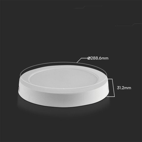 Panel Natynkowy V-TAC 24W LED SAMSUNG CHIP Okrągły 288x31mm VT-60024RD-S 4000K 2500lm Panel Natynkowy V-TAC 24W LED SAMSUNG CHIP Okrągły 288x31mm VT-60024RD-S 4000K 2500lm