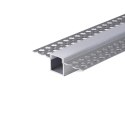 Profil Aluminiowy V-TAC 2mb Anodowany, Klosz Mleczny, Do gipsowania 12,5mm VT-8201