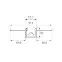 Profil Aluminiowy V-TAC 2mb Anodowany, Klosz Mleczny, Do gipsowania 9,5mm VT-8102