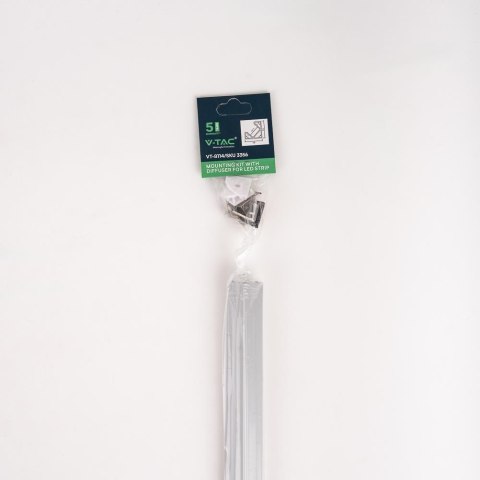 Profil aluminiowy anodowany kątowy V-TAC 2mb klosz mleczny VT-8114 2 lata Gwarancji Profil aluminiowy anodowany kątowy V-TAC 2mb klosz mleczny VT-8114 2 lata Gwarancji