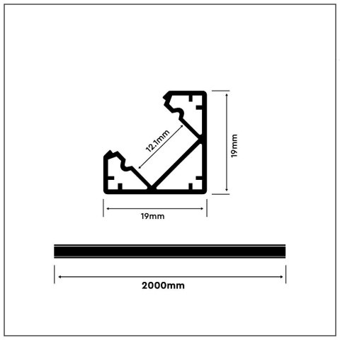Profil aluminiowy anodowany kątowy V-TAC 2mb klosz mleczny VT-8114 2 lata Gwarancji Profil aluminiowy anodowany kątowy V-TAC 2mb klosz mleczny VT-8114 2 lata Gwarancji