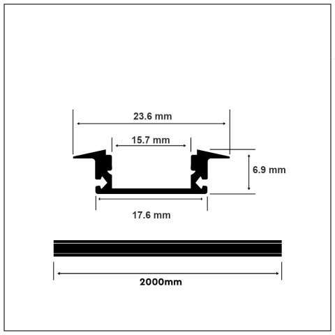 Profil aluminiowy anodowany wpuszczany cienkościenny V-TAC 2mb klosz mleczny VT-8106 2 lata Gwarancji Profil aluminiowy anodowany wpuszczany cienkościenny V-TAC 2mb klosz mleczny VT-8106 2 lata Gwarancji
