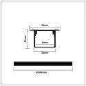 Profil aluminiowy anodowany wpuszczany na dwie taśmy V-TAC 2mb klosz mleczny VT-8119 5 lat Gwarancji