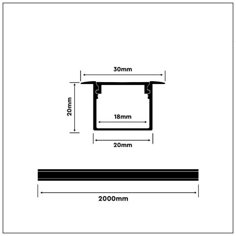 Profil aluminiowy anodowany wpuszczany na dwie taśmy V-TAC 2mb klosz mleczny VT-8119 5 lat Gwarancji Profil aluminiowy anodowany wpuszczany na dwie taśmy V-TAC 2mb klosz mleczny VT-8119 5 lat Gwarancji