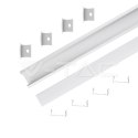 Profil aluminiowy anodowany wpuszczany na dwie taśmy V-TAC 2mb klosz mleczny VT-8119 5 lat Gwarancji