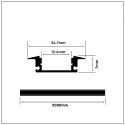 Profil aluminiowy anodowany wpuszczany V-TAC 2mb klosz mleczny VT-8106 2 lata Gwarancji