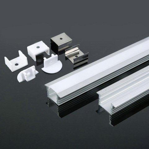 Profil Aluminiowy V-TAC 2mb Anodowany, Klosz Mleczny, Wpuszczany VT-8115 Profil Aluminiowy V-TAC 2mb Anodowany, Klosz Mleczny, Wpuszczany VT-8115