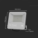 Projektor LED V-TAC 100W 100Lm/W przewód 1mb SAMSUNG CHIP czarny VT-44104 4000K 8700lm 5 lat Gwarancji
