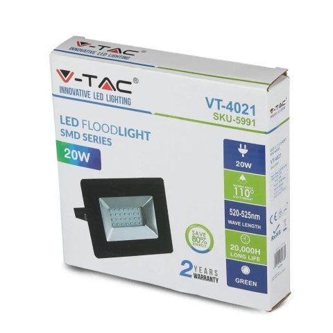 Projektor LED V-TAC 20W SMD E-series czarny VT-4021 Kolor Zielony 2 lata Gwarancji Projektor LED V-TAC 20W SMD E-series czarny VT-4021 Kolor Zielony 2 lata Gwarancji