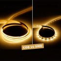 Taśma LED V-TAC bezpunktowa COB 280LED 24V 10W/m VT-COB 3000K 800lm 2 lata Gwarancji