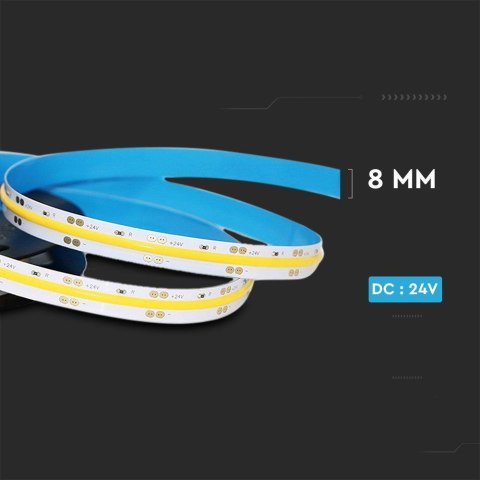 Taśma LED V-TAC bezpunktowa COB 280LED 24V 10W/m VT-COB 3000K 800lm 2 lata Gwarancji Taśma LED V-TAC bezpunktowa COB 280LED 24V 10W/m VT-COB 3000K 800lm 2 lata Gwarancji