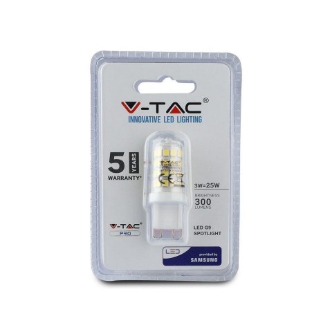Żarówka LED V-TAC SAMSUNG CHIP 3W G9 VT-204 4000K 300lm 5 Lat Gwarancji Żarówka LED V-TAC SAMSUNG CHIP 3W G9 VT-204 4000K 300lm 5 Lat Gwarancji