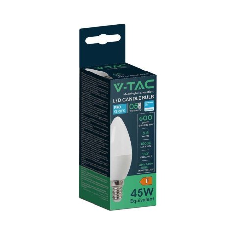 Żarówka LED V-TAC SAMSUNG CHIP 6,5W E14 Świeczka VT-268 6500K 600lm 5 Lat Gwarancji Żarówka LED V-TAC SAMSUNG CHIP 6,5W E14 Świeczka VT-268 6500K 600lm 5 Lat Gwarancji