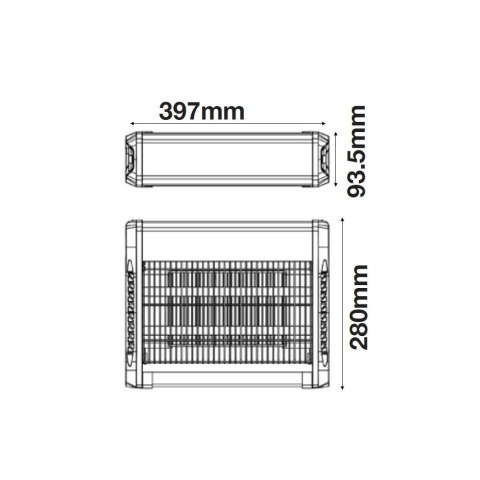 Lampa Owadobójcza V-TAC 2x10W 80m2 397x93mm VT-3220 Lampa Owadobójcza V-TAC 2x10W 80m2 397x93mm VT-3220