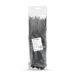 Opaski Zaciskowe V-TAC 4.5x300mm Czarna 22kg Nylon66 (Opak. 100szt)