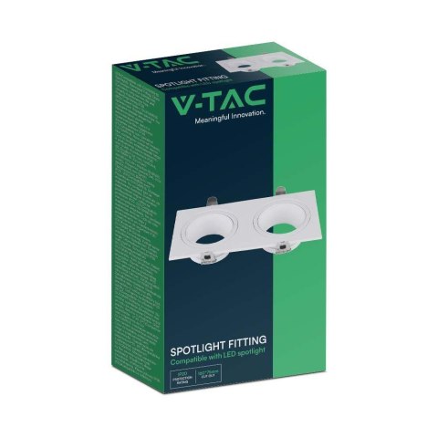Oprawa Oczko V-TAC 2xGU10 Prostokąt Białe VT-439 3 Lata Gwarancji Oprawa Oczko V-TAC 2xGU10 Prostokąt Białe VT-439 3 Lata Gwarancji