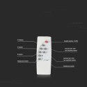 Projektor LED solarny V-TAC 35W czarny IP65 pilot timer VT-100W 4000K 2450lm 2 lata Gwarancji