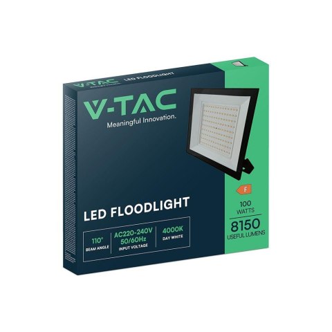 Projektor LED V-TAC 100W LED SMD 4000K Czarny VT-44109 4000K 8150lm Projektor LED V-TAC 100W LED SMD 4000K Czarny VT-44109 4000K 8150lm