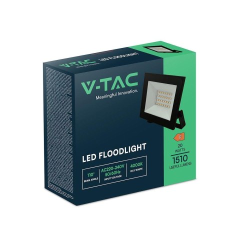 Projektor LED V-TAC 20W LED SMD 4000K Czarny VT-44022 4000K 1510lm Projektor LED V-TAC 20W LED SMD 4000K Czarny VT-44022 4000K 1510lm
