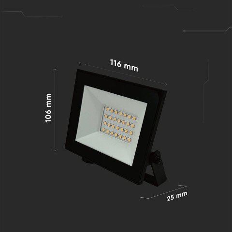Projektor LED V-TAC 20W LED SMD 6500K Czarny VT-44022 6500K 1510lm Projektor LED V-TAC 20W LED SMD 6500K Czarny VT-44022 6500K 1510lm