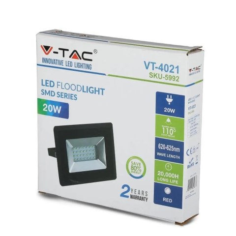 Projektor LED V-TAC 20W SMD E-series czarny VT-4021 Kolor Czerwony 2 lata Gwarancji Projektor LED V-TAC 20W SMD E-series czarny VT-4021 Kolor Czerwony 2 lata Gwarancji