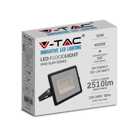 Projektor LED V-TAC 30W SMD E-Series Czarny VT-4031 4000K 2510lm Projektor LED V-TAC 30W SMD E-Series Czarny VT-4031 4000K 2510lm
