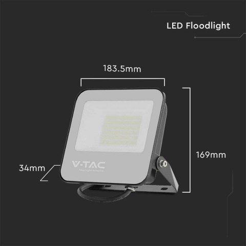 Projektor LED V-TAC 50W 185Lm/W Czarny VT-4456 4000K 9250lm Projektor LED V-TAC 50W 185Lm/W Czarny VT-4456 4000K 9250lm