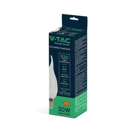 Żarówka LED V-TAC 3,7W E14 świeczka płomyk VT-1818TP 3000K 320lm 2 lata Gwarancji