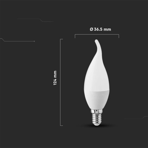 Żarówka LED V-TAC 3,7W E14 świeczka płomyk VT-1818TP 3000K 320lm 2 lata Gwarancji Żarówka LED V-TAC 3,7W E14 świeczka płomyk VT-1818TP 3000K 320lm 2 lata Gwarancji