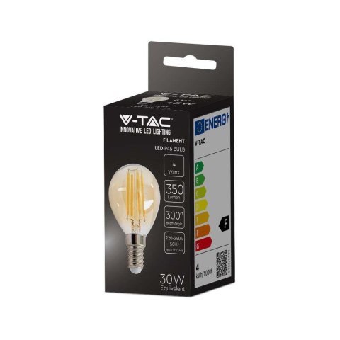 Żarówka LED V-TAC 4W Filament E14 P45 Kulka Bursztyn VT-1953 2200K 350lm Żarówka LED V-TAC 4W Filament E14 P45 Kulka Bursztyn VT-1953 2200K 350lm