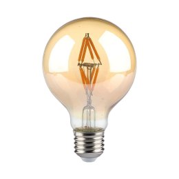 Żarówka LED V-TAC 4W filament E27 kula glob G80 bursztyn 80x120mm VT-2004-N 2200K 400lm 2 lata Gwarancji