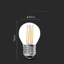 Żarówka LED V-TAC 6W filament E27 kulka G45 VT-2366 3000K 600lm 2 lata Gwarancji